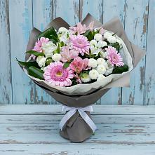Букет цветов из:  Герберы, Альстромерии и Хризантемы в Великом Новгороде
