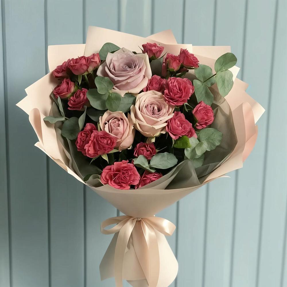 Букет цветов из: Гвоздики и Розы в Великом Новгороде