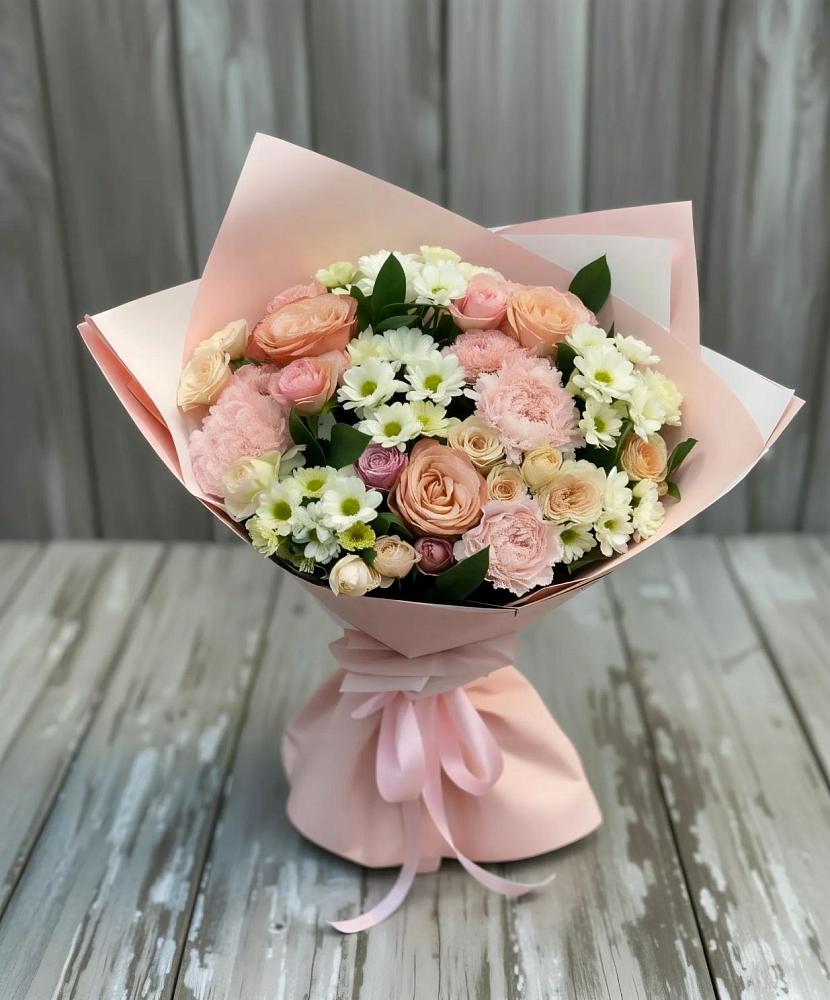 Букет цветов из: Гвоздики, Розы и Хризантемы в Великом Новгороде