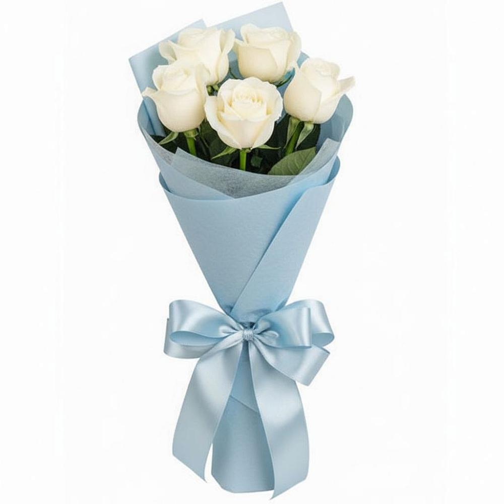 Букет 5 Белых роз Проуд в Великом Новгороде