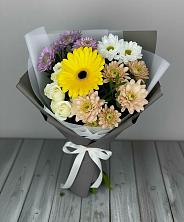 Букет цветов из:  Розы, Герберы и Хризантемы в Великом Новгороде