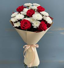 Букет цветов из:  Розы и Хризантемы в Великом Новгороде