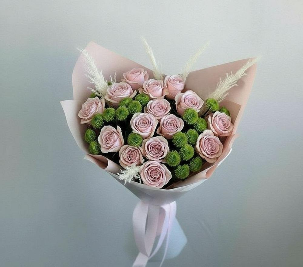 Букет цветов из: Розы и Хризантемы в Великом Новгороде