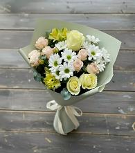 Букет цветов из:  Альстромерии, Розы и Хризантемы в Великом Новгороде