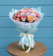 Букет цветов из:  Хризантемы и Розы в Великом Новгороде