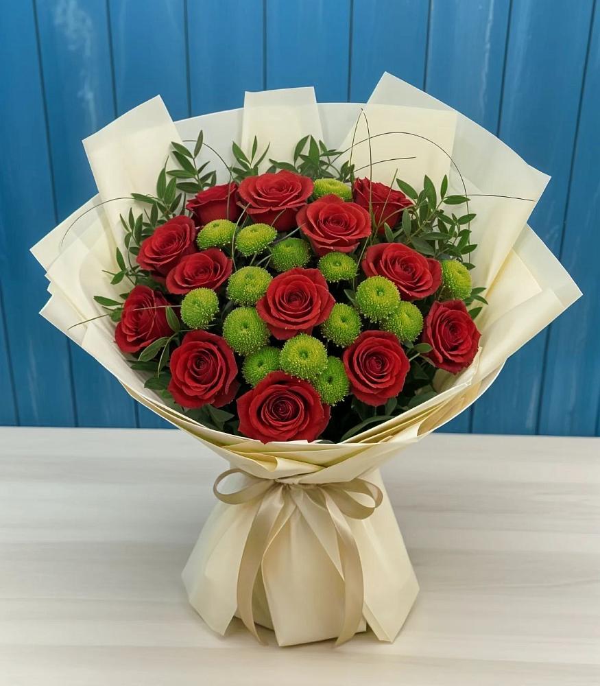 Букет цветов из: Розы и Хризантемы в Великом Новгороде