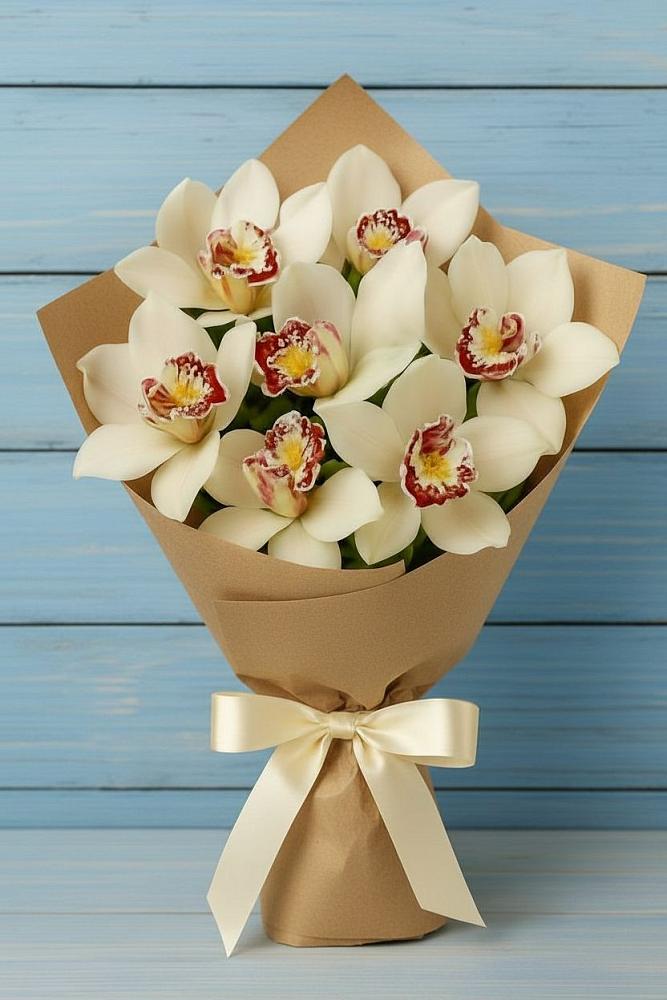 Букет цветов из: Орхидеи и Розы в Великом Новгороде